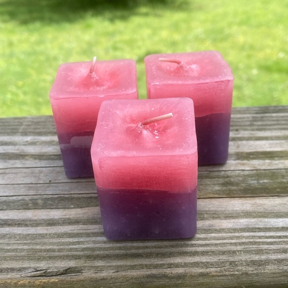 Romantic Evening Jasmine and Rose Candles Crystal Journey Candles square votives - Picture 2 of 5